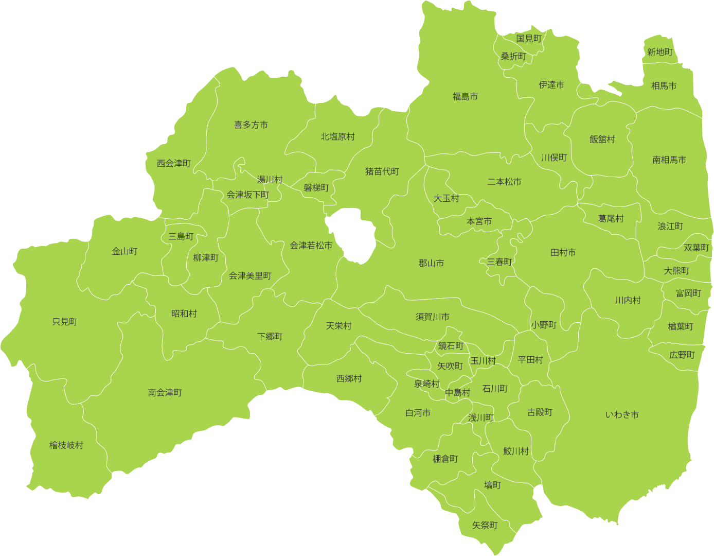 福島県の地図